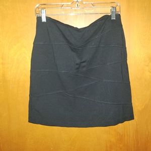 Black Assymmtrical Stiching Mini skirt